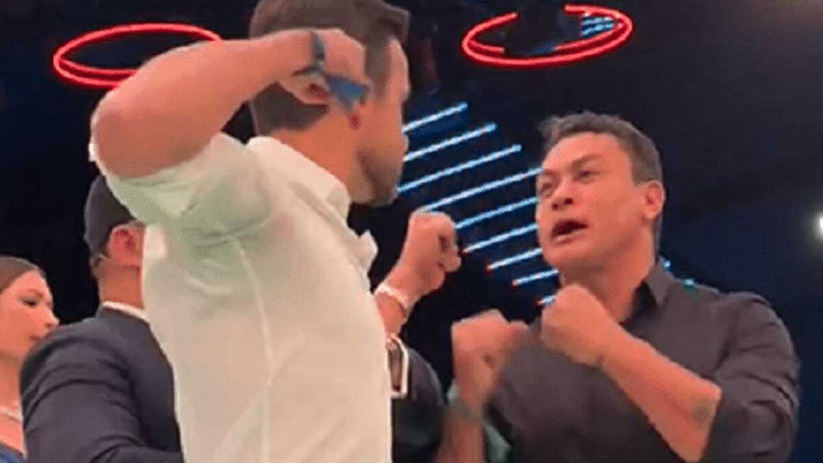 Pablo Marçal e Popó durante 'encarada'