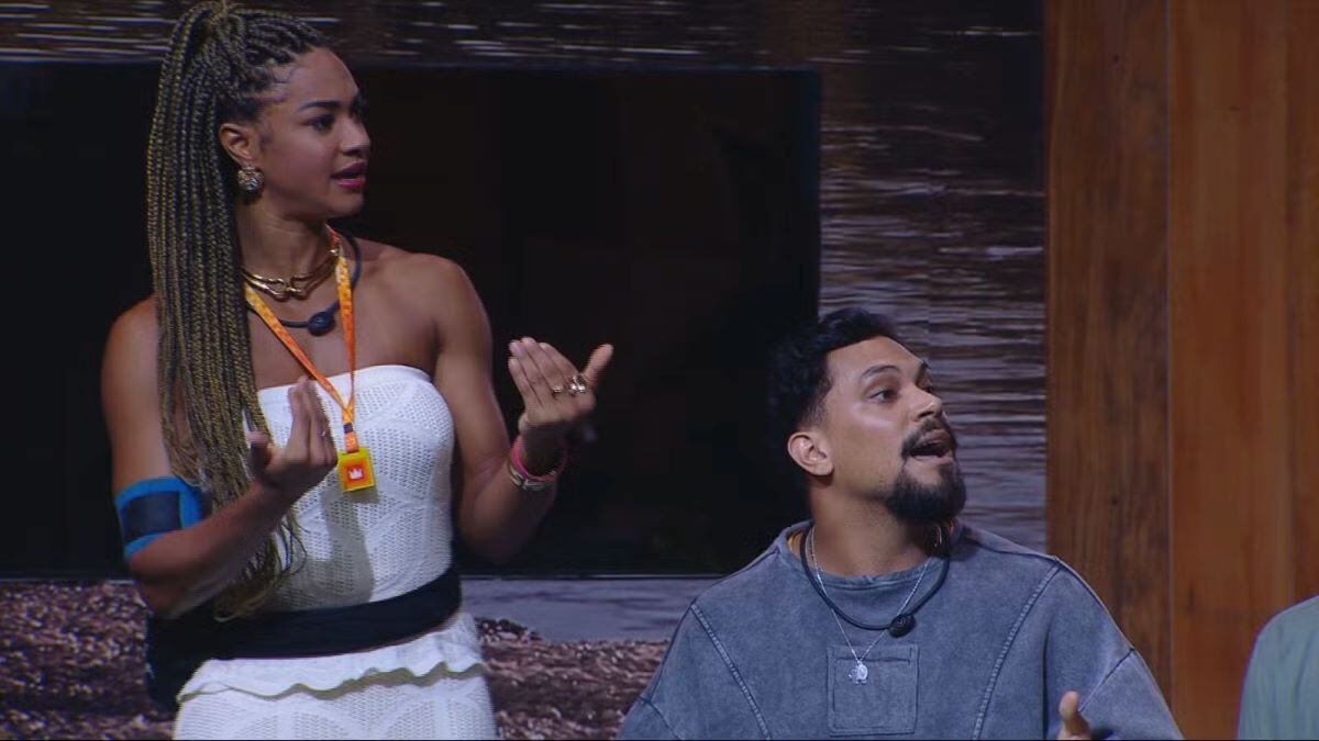 No BBB 25, Aline e Vinícius discutem com Edilberto no intervalo do Sincerão