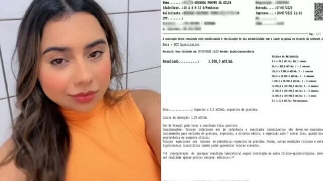 Eduarda Pompeu recebeu exame errado informando gravidez positiva