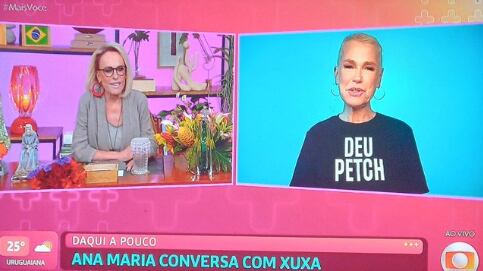 Xuxa fala com Ana Maria Braga no Mais Você