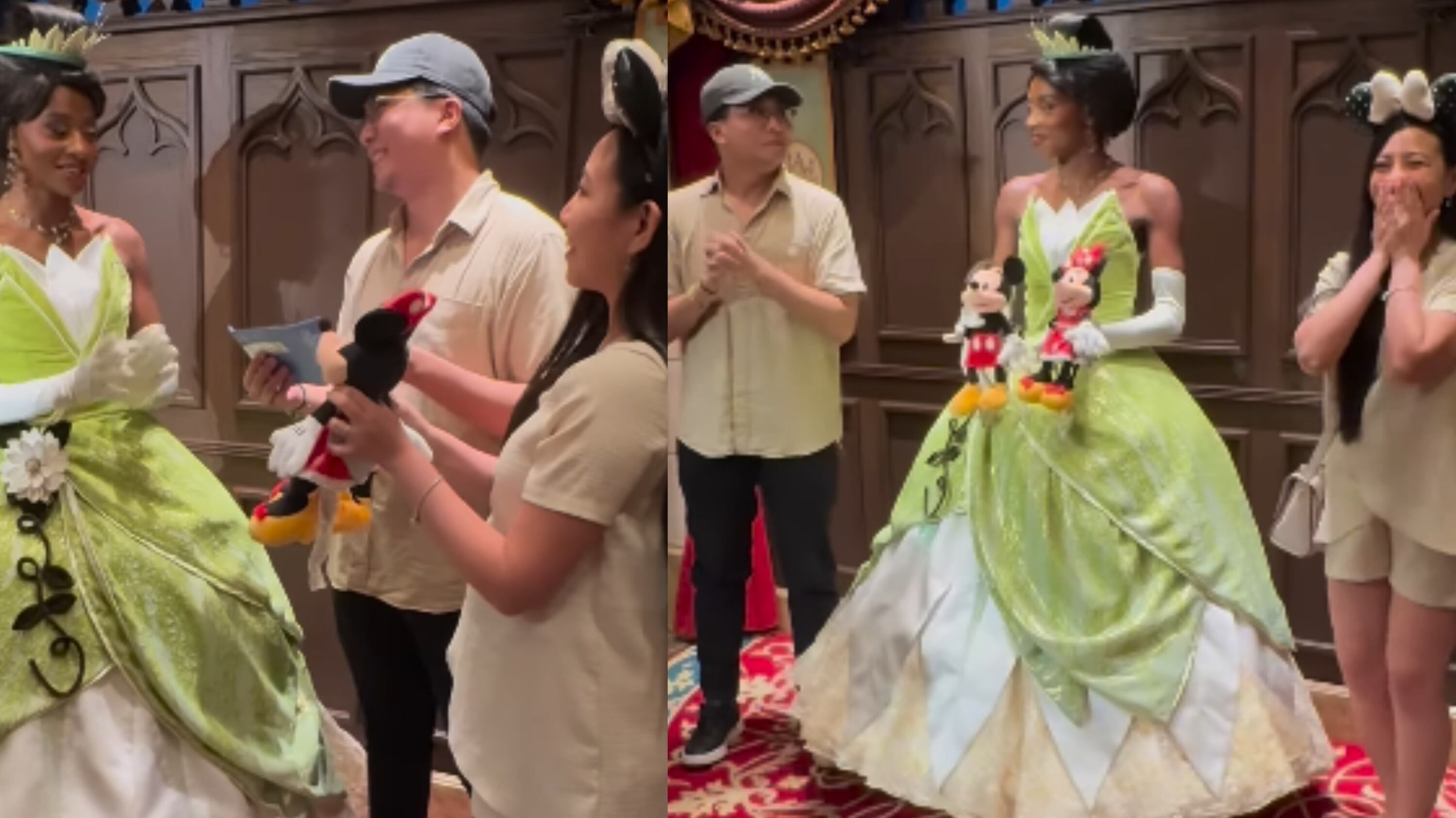 Casal viraliza e encanta internautas ao ter sexo de bebê revelado por princesa da Disney