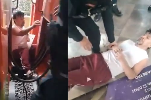 Como ele chegou lá? Homem fica preso entre os vagões do metrô no México