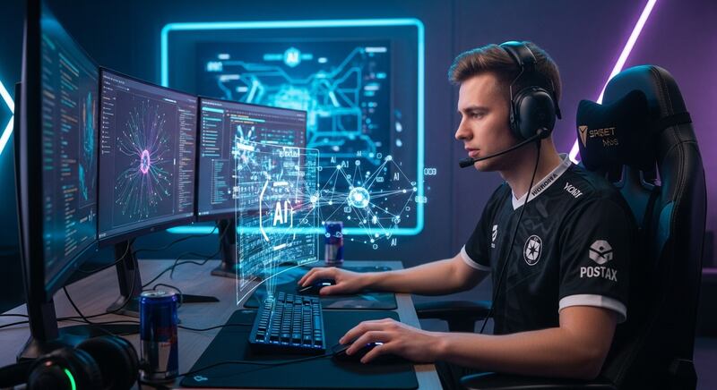 Gamer entrenando a una IA / Whisk x FW