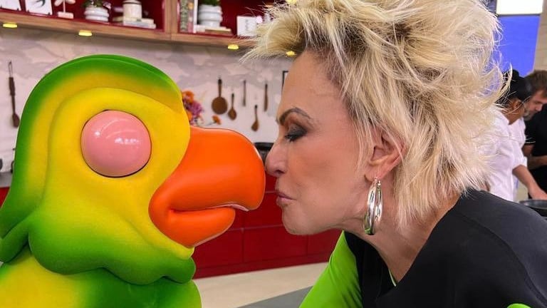 Ana Maria e Louro Mané nos bastidores do "Mais Você"