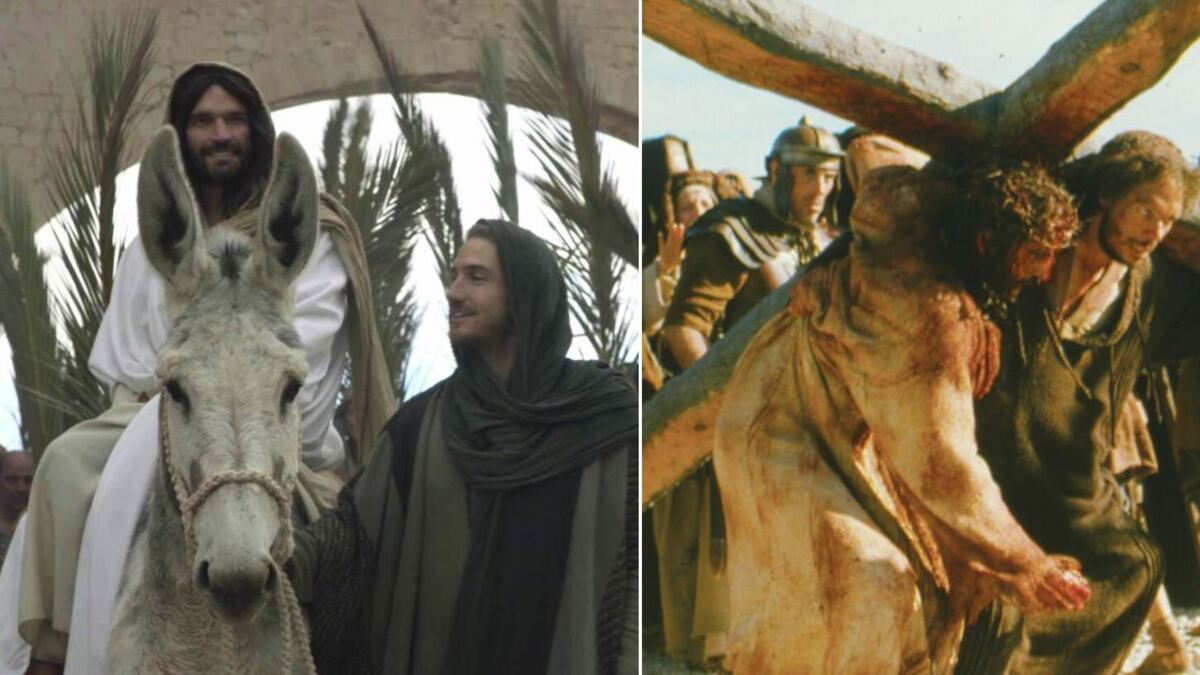 Escenas de las películas Jesús de Nazaret
y La pasión de Cristo