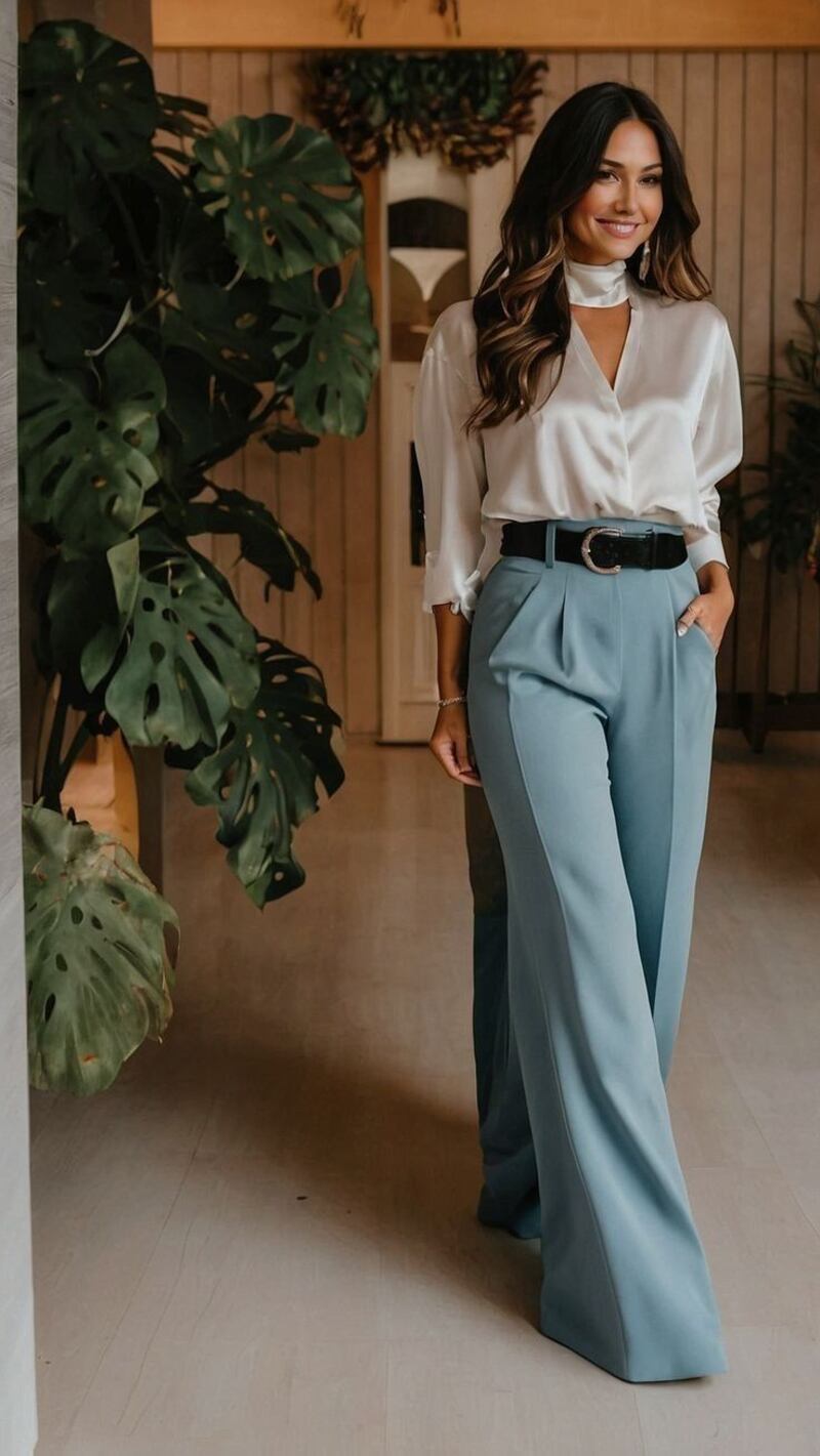 Los pantalones sastre ahora se combinan con blusas boho o de lazo