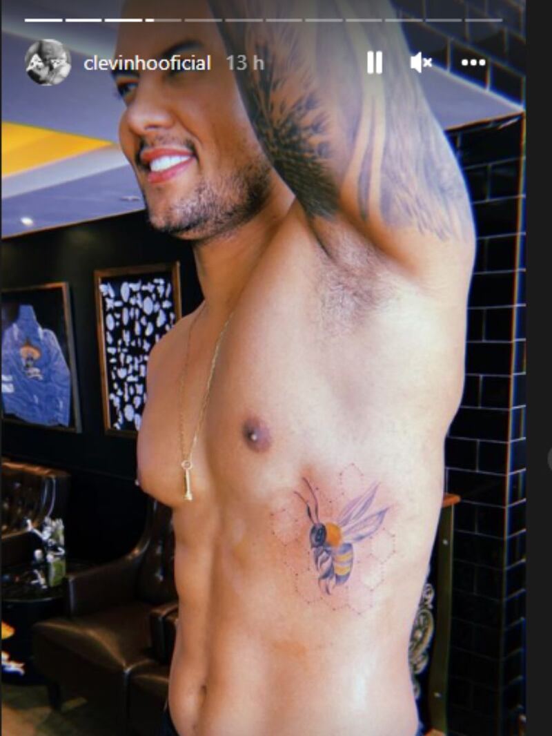 Cantor tatuou abelha em homenagem à esposa