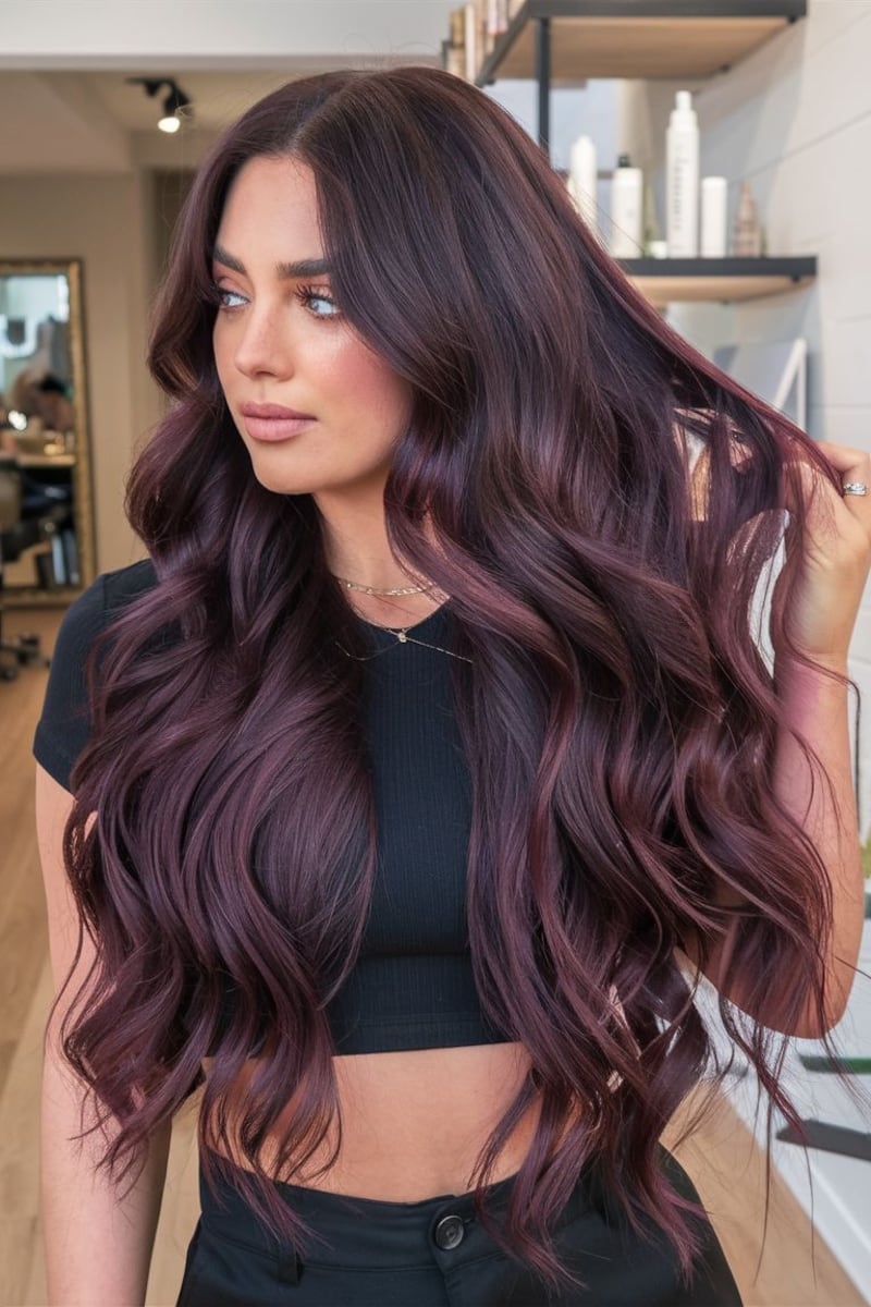 Tinte de cabello castaño cereza