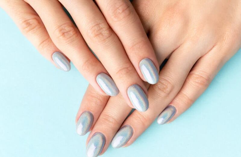 Unha azul holográfico/ reprodução