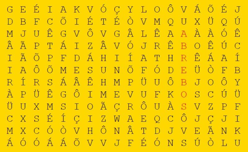 Resposta do caça-palavras soberba