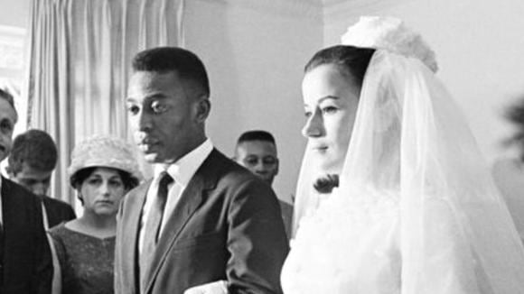 Rei Pelé e Rose se casando em 1966