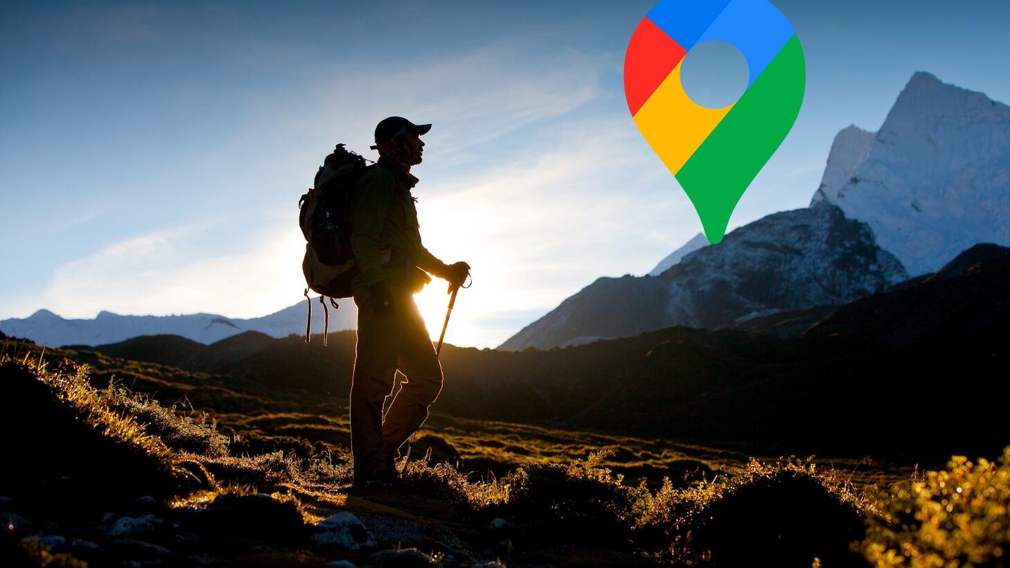 Senderistas y Google Maps / Composición