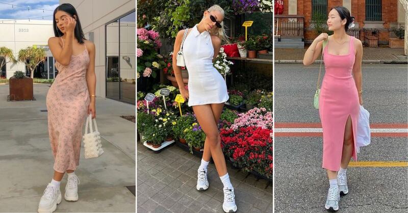 Tenis retro con vestido