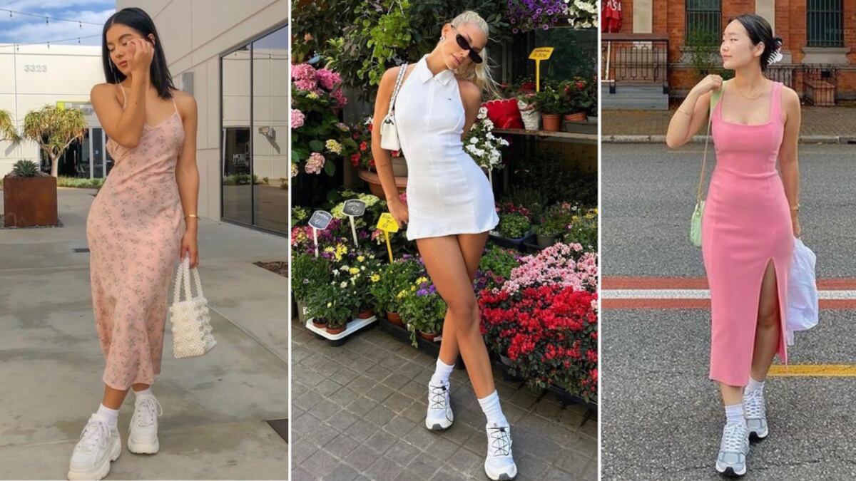 Tenis retro con vestido