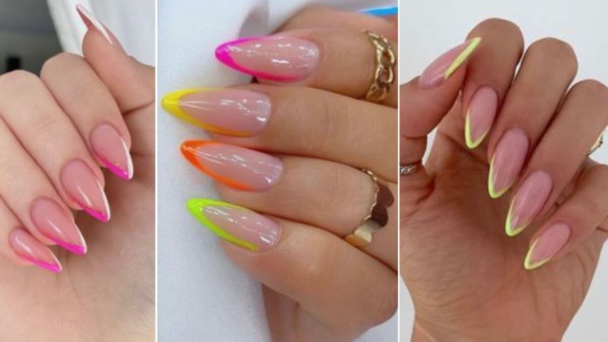 La manicura francesa neón, un clásico para quienes tienen gustos audaces y llamativos
