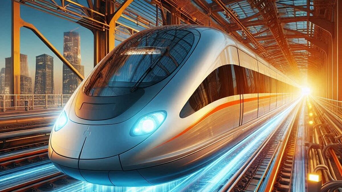 Tren levitación magnética | imagen de Copilot IA de Microsoft