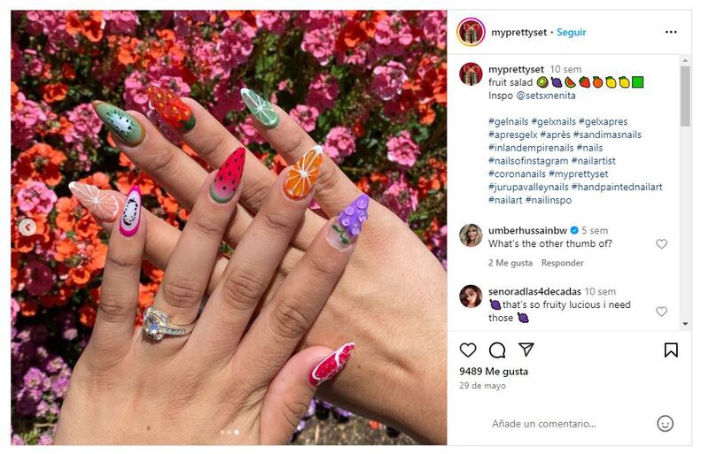 Las uñas afrutadas son una de las grandes tendencias de manicura del verano 2024