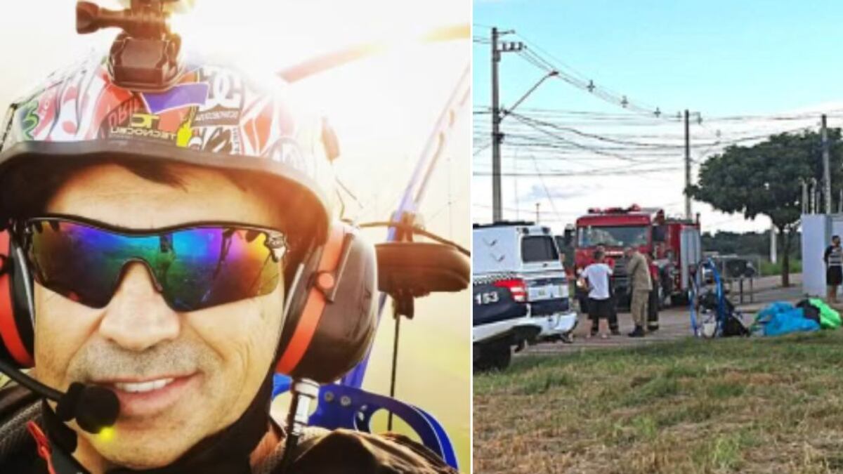 Vídeo mostrou quando ele fez pouso de emergência após se enroscar em fios de telefonia.