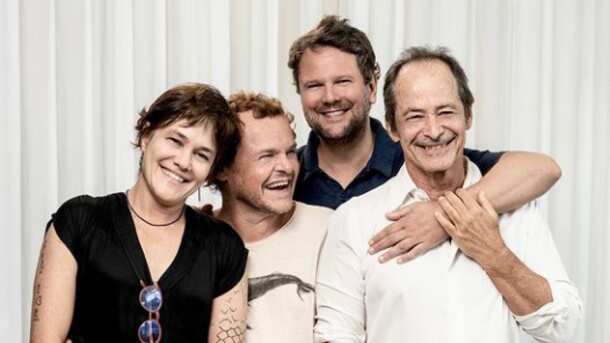 Selton Mello, Matheus Nachtergaele e os diretores Guel Arraes e Flavia Lacerda