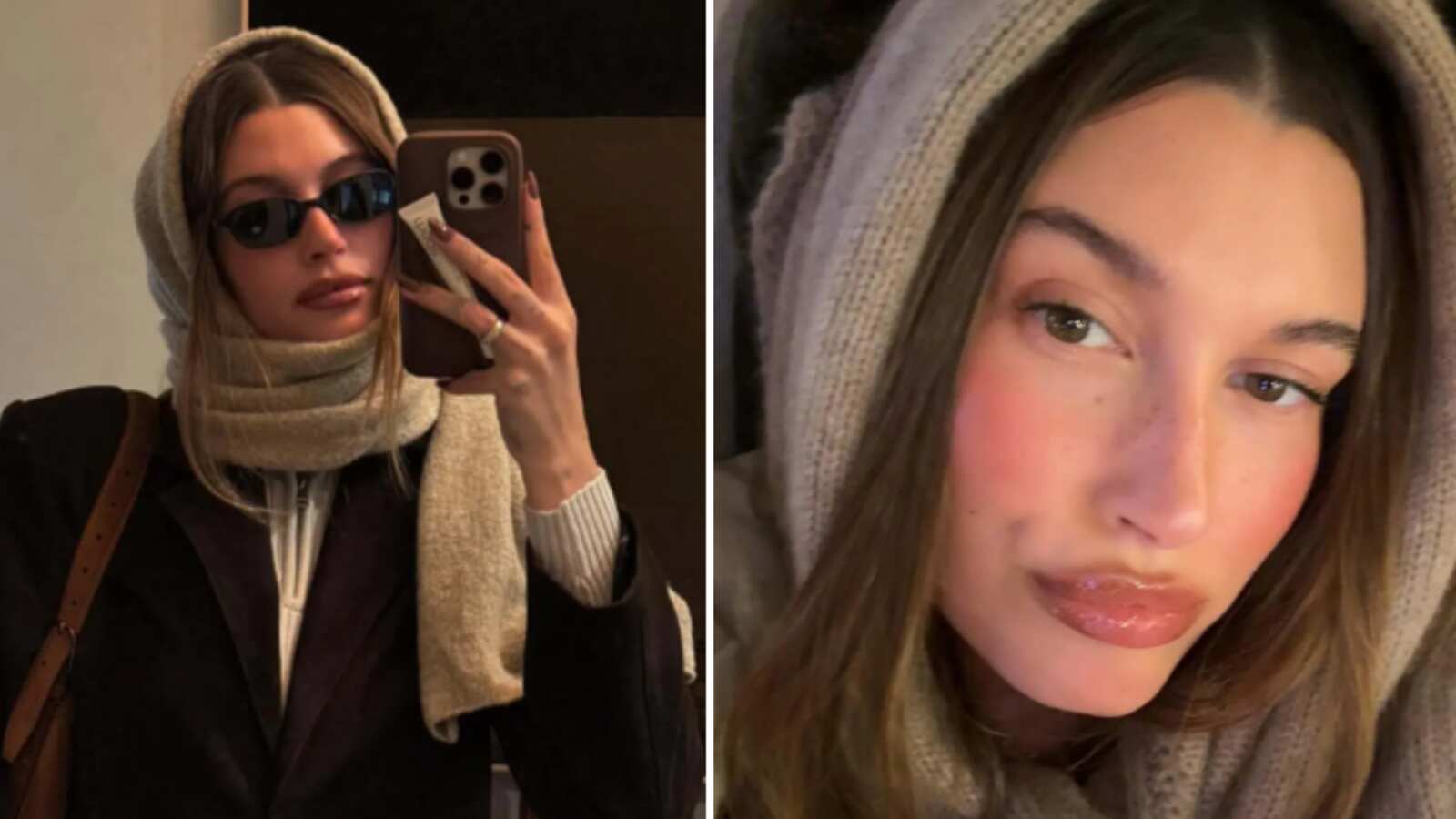 Hailey Bieber bufanda balaclava