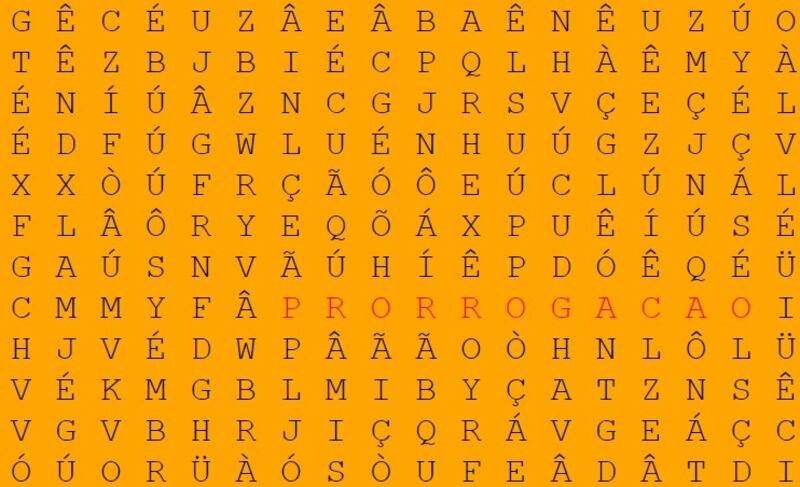 Resposta do caça-palavras de domingo