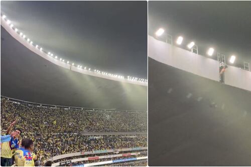 Torcedor ficou nu e subiu no telhado do estádio na fcmexicano