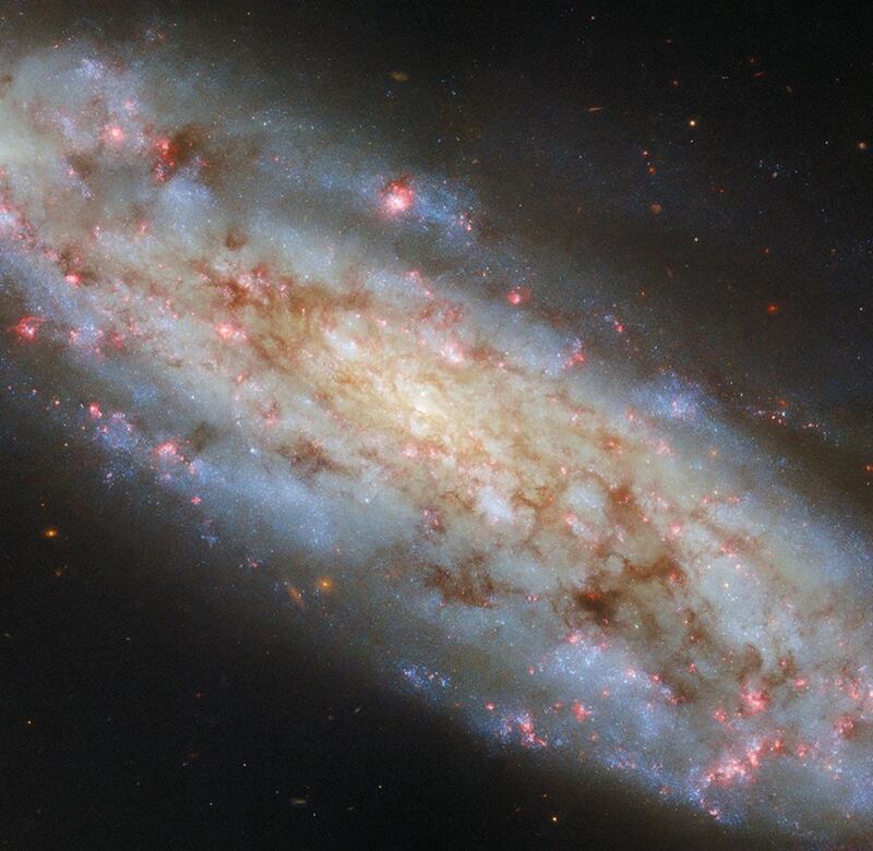 Galaxia espiral NGC 3511 Foto NASA/ESA Hubble - D. Thilker