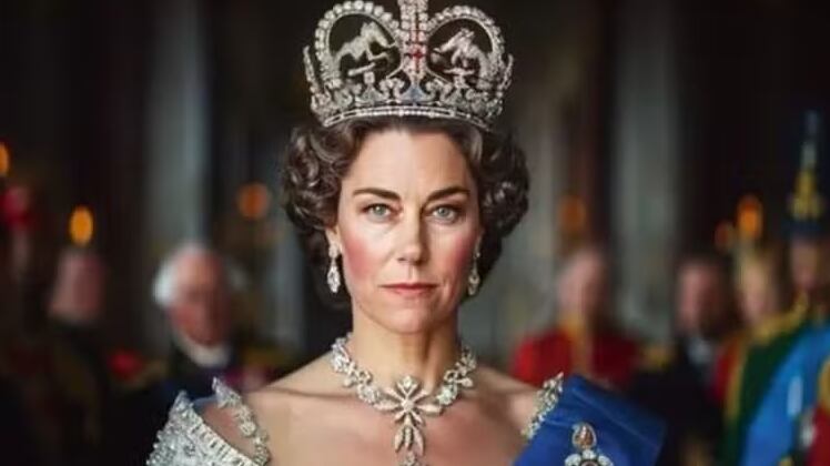 Futuro por IA: Kate Middleton como rainha-mãe — Foto: Reprodução