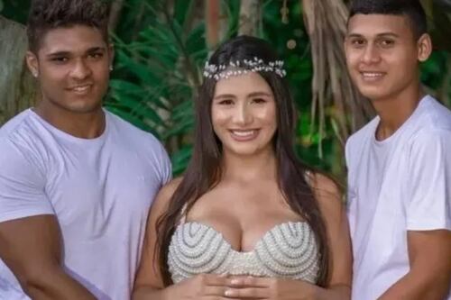 Mulher que vive trisal no Ceará tem um filho de cada marido