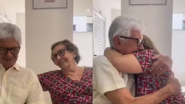 São 56 anos juntos e essa idosa de 80 anos se declara para o marido: "não posso viver sem o seu afago, sem o seu calor, sem o seu olhar". - Foto: reprodução/Instagram @marciambarros