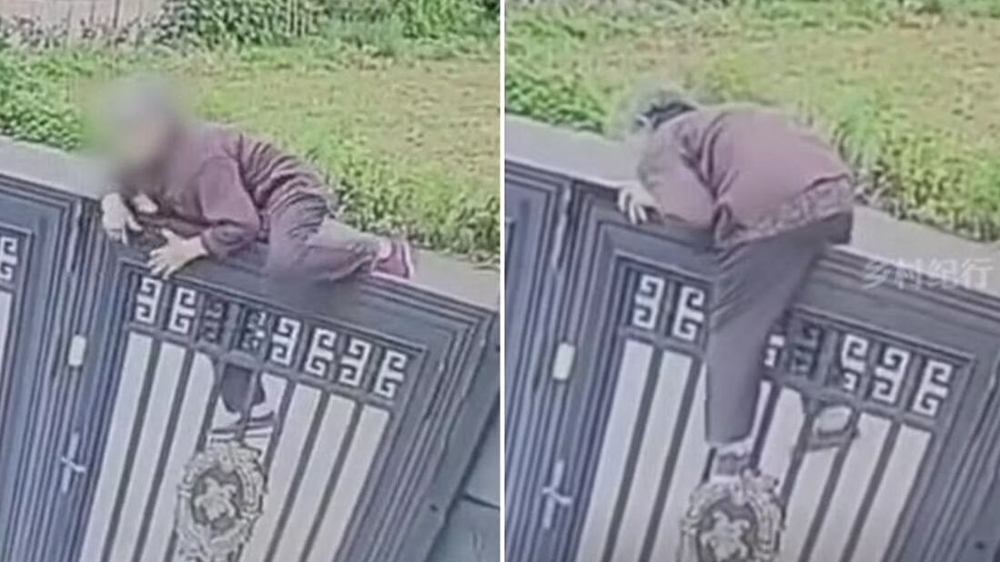VIDEO: anciana de 92 años huye de un asilo trepando una verja de más de 2 metros