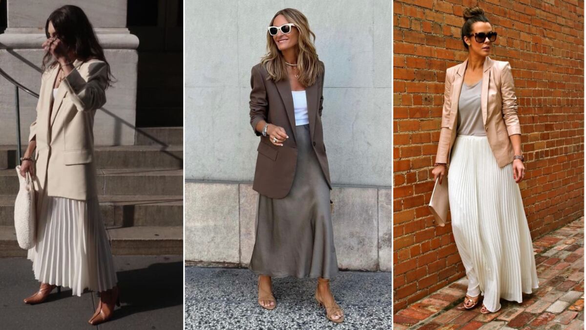 Looks con blazer y faldas largas
