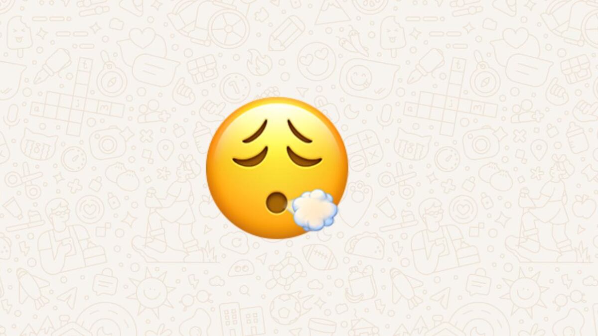 Así se ve el emoji soplando en dispositivos Apple y Telegram