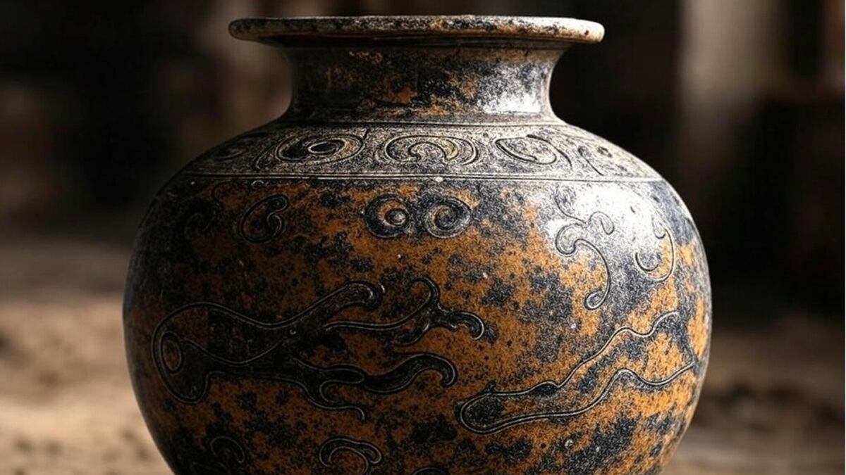 Vasija de cerámica milenaria - imagen ilustrativa hecha por la IA