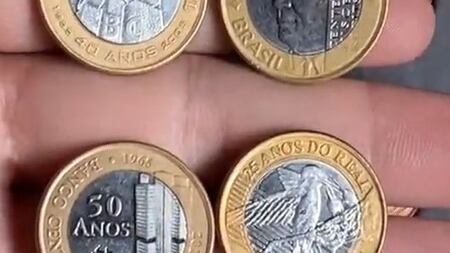 4 moedas de 1 real que podem valer muito