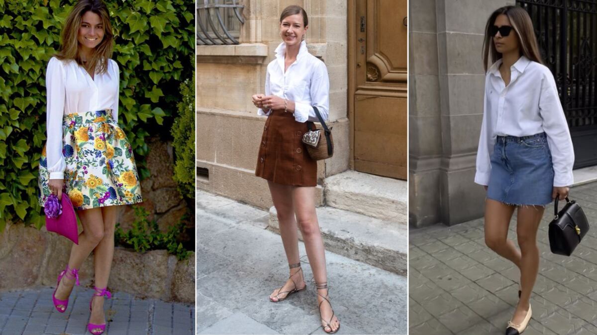 Camisas blancas con minifaldas