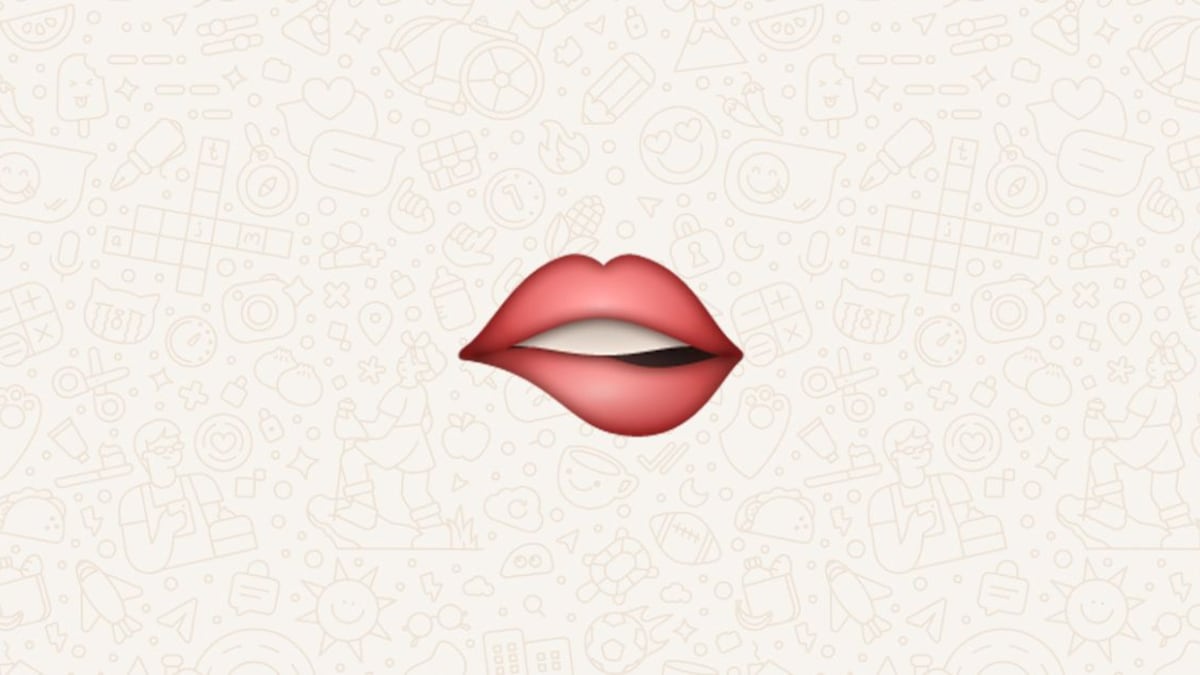 "Labios mordidos" es uno de los emojis populares en WhatsApp