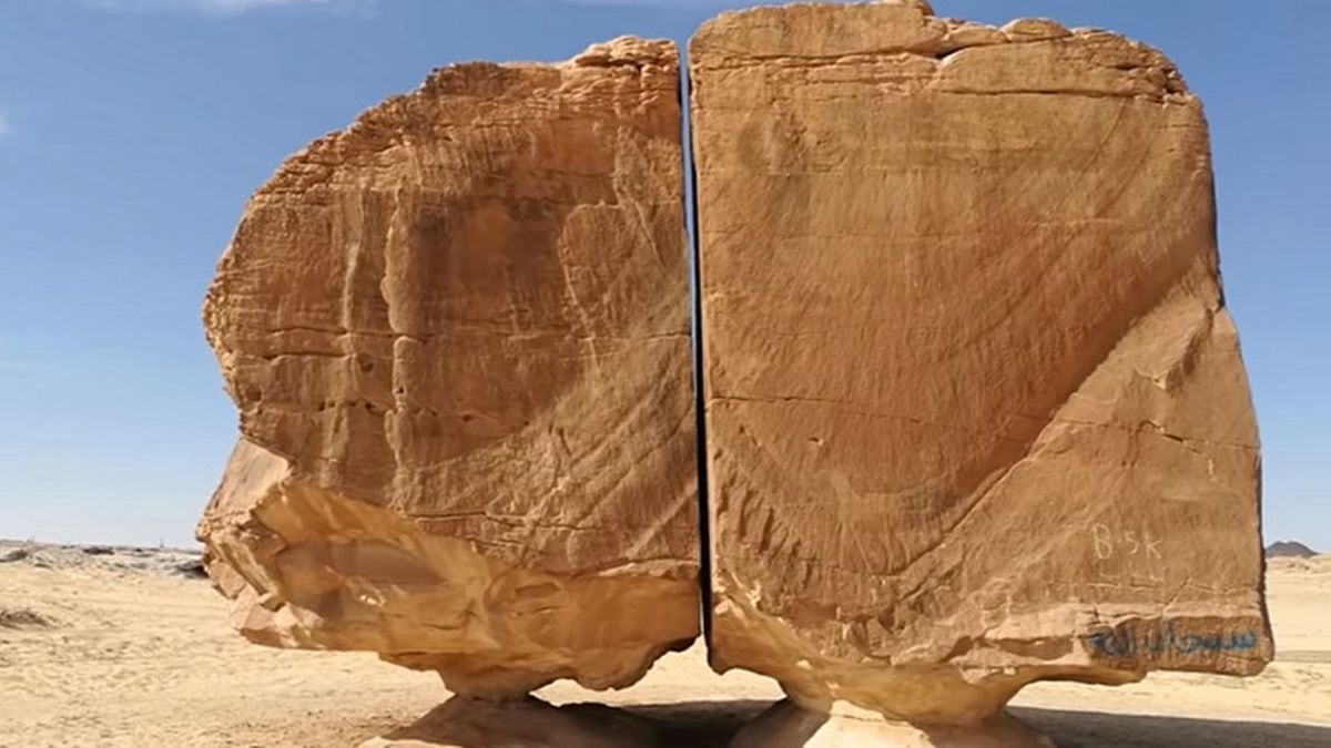 Descubra como esta rocha foi perfeitamente cortada ao meio