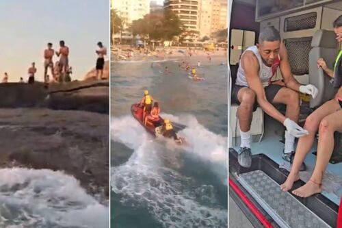 VÍDEOS: Ventania arrasta banhistas contra pedras no mar de Copacabana; ao menos 100 foram atendidos
