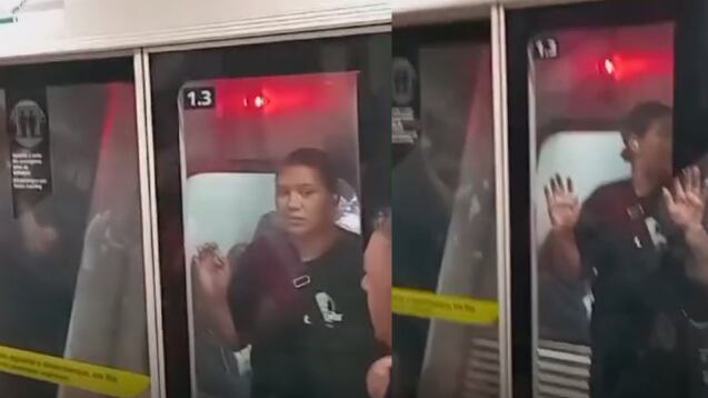 passageira fica presa