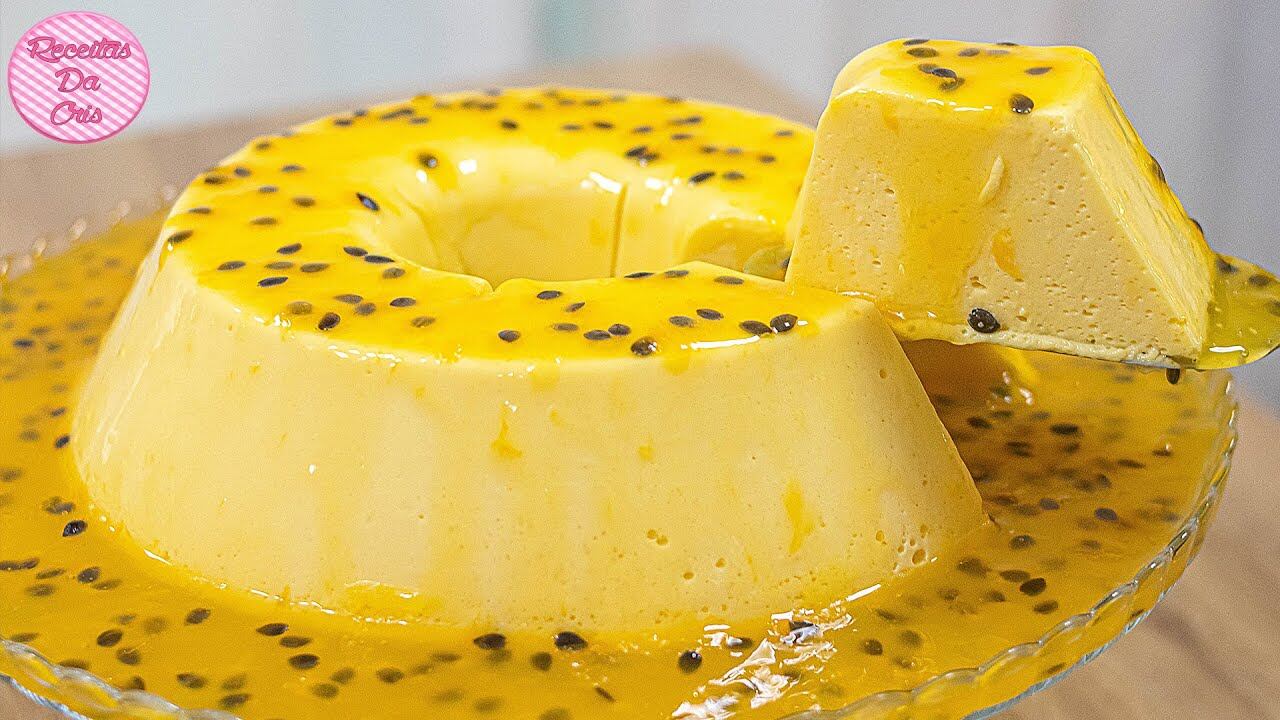 pudim de maracujá com calda cremosa
