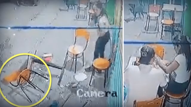 Mulher ataca com cadeiradas homem que a agrediu na rua