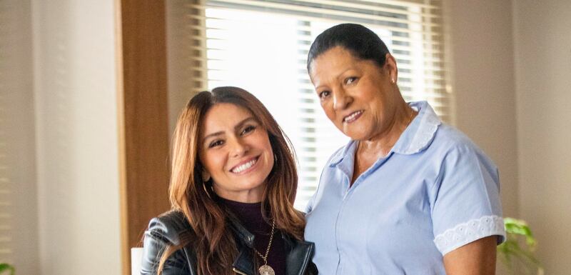 Helô (Giovanna Antonelli) e Creusa (Luci Pereira) nos bastidores de "Travessia"