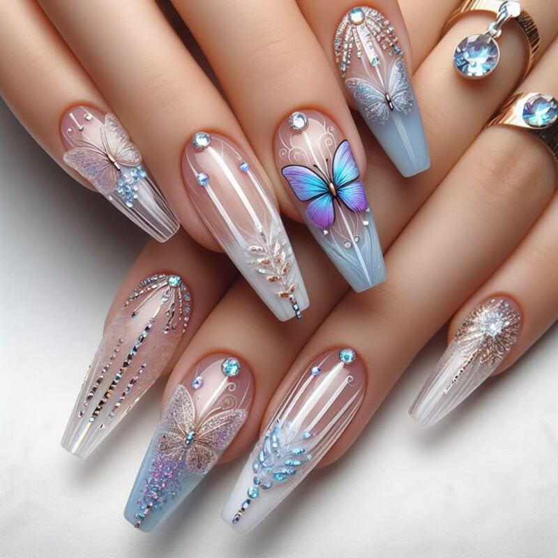 Uñas mariposa en tendencia.