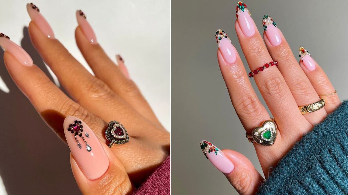 Las 'gem nails' son ideales para las mujeres que aman el glamur y el brillo