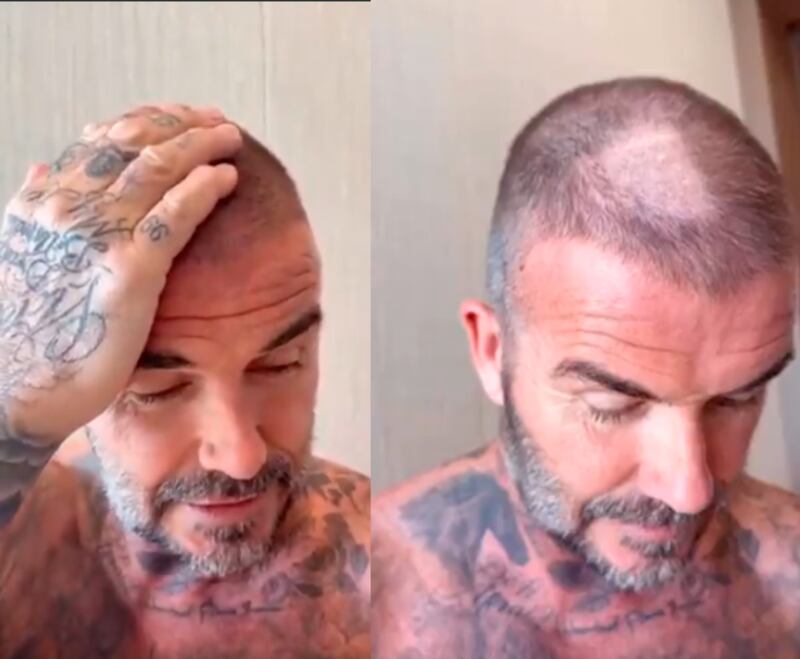 David Beckham con su nuevo look divertido