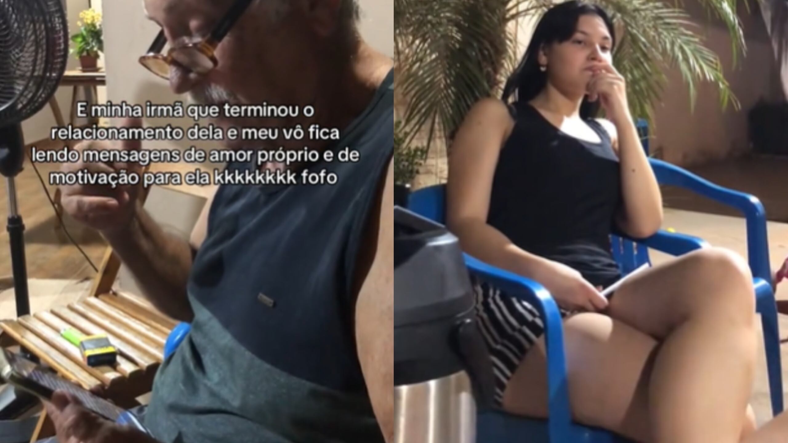Avô viraliza ao ler mensagens de amor próprio para a neta após término de relacionamento