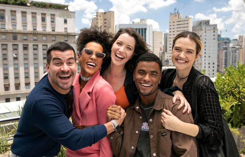Família é Tudo: Vênus (Nathalia Dill), Júpiter (Thiago Martins), Andrômeda (Ramile), Plutão (Isacque Lopes), Electra (Juliana Paiva)