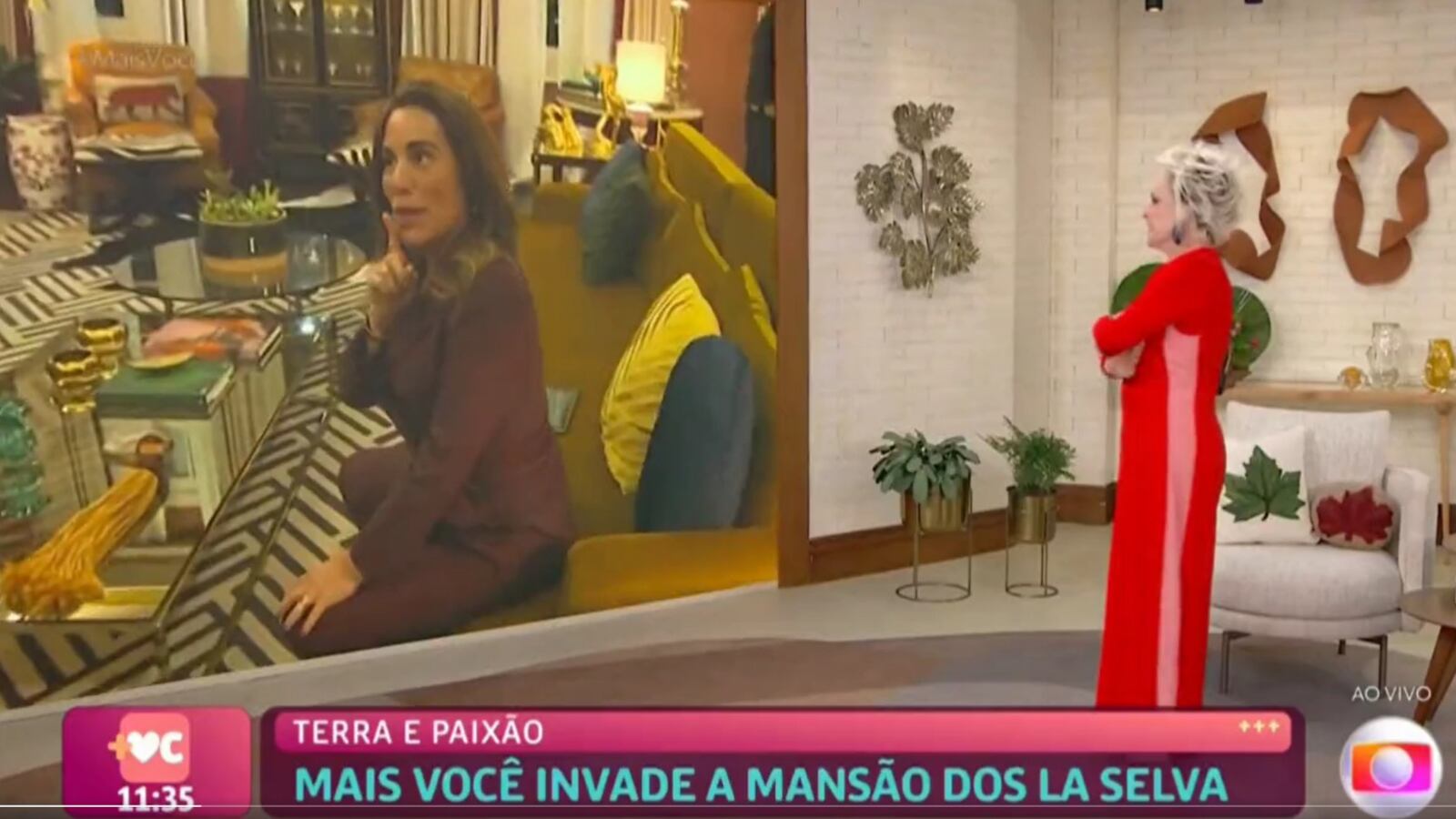 Glória Pires se irrita com repórter do Mais Você