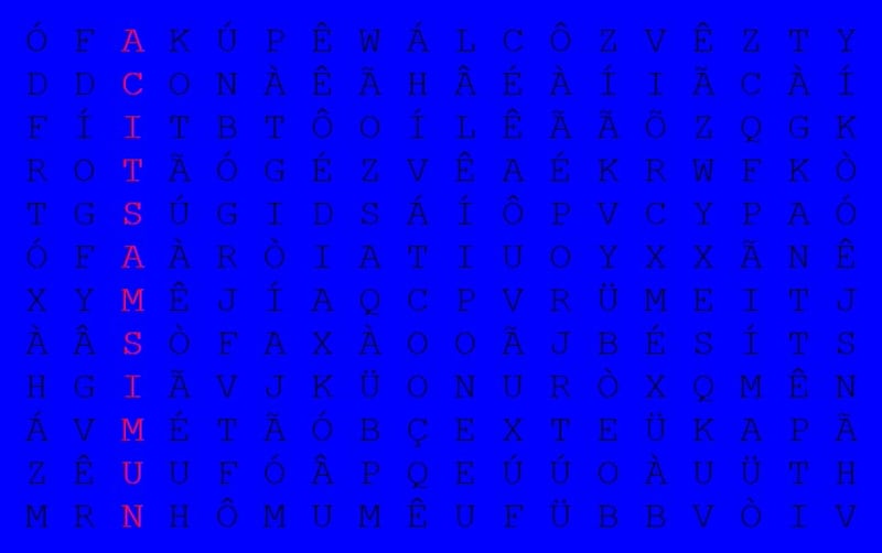 Resposta para o desafio do caça-palavras numimástica